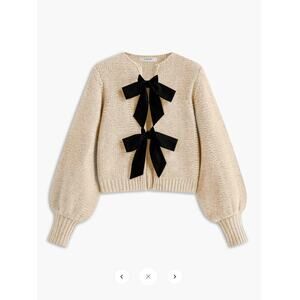 Commense Crew Neck Bow Knit Top  Sz XL
